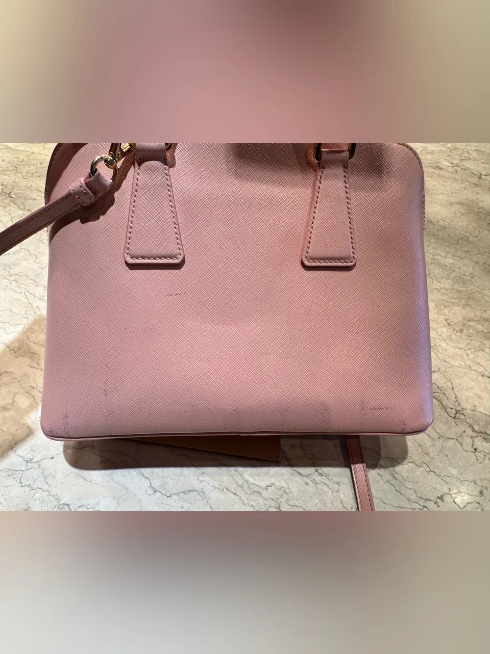 Prada Small Pink Promenade Bag, Gold Hardware